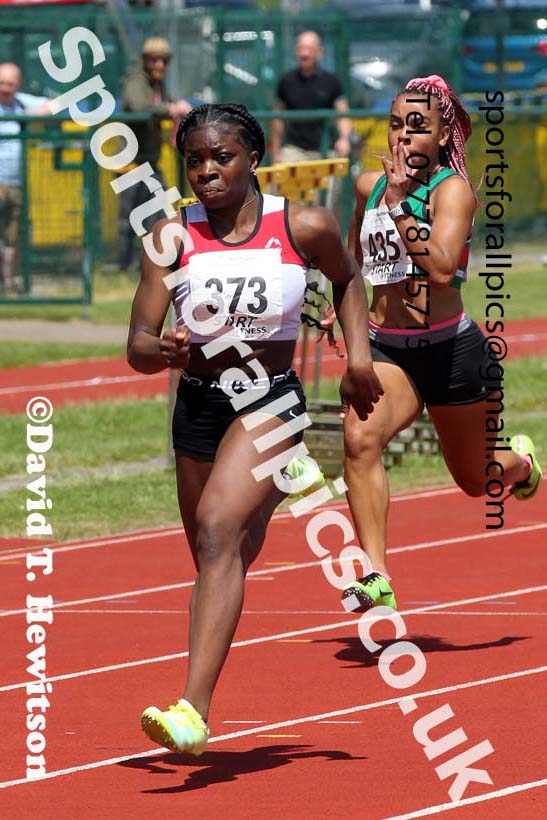 Womens under-20s 100 metres, 2021 Northern Senior and Under-20s Champs., Leigh. Photo: David T. Hewitson/Sports for All Pics